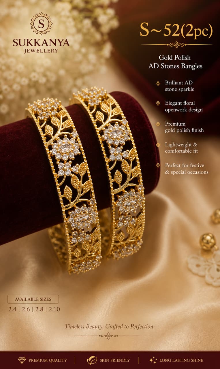 Kannika Bangles - Floral Diamond Bangle