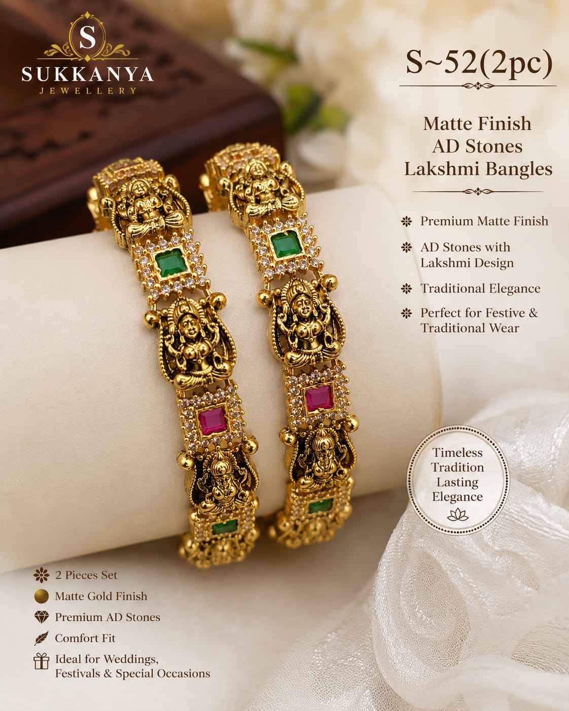 Kundan Bridal Bangle - Sri Kannika Bangles
