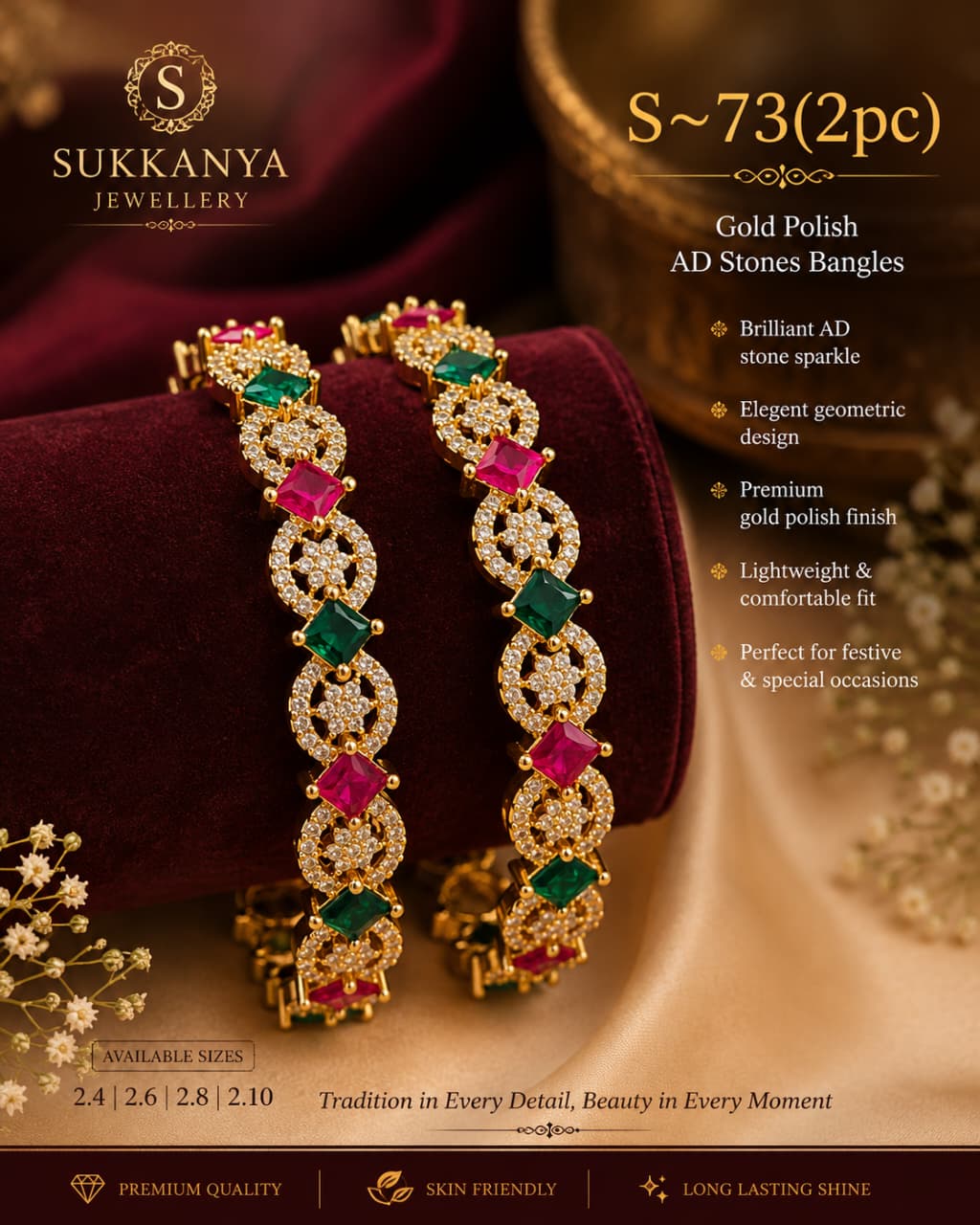 Traditional Gold Kada - Sri Kannika Bangles