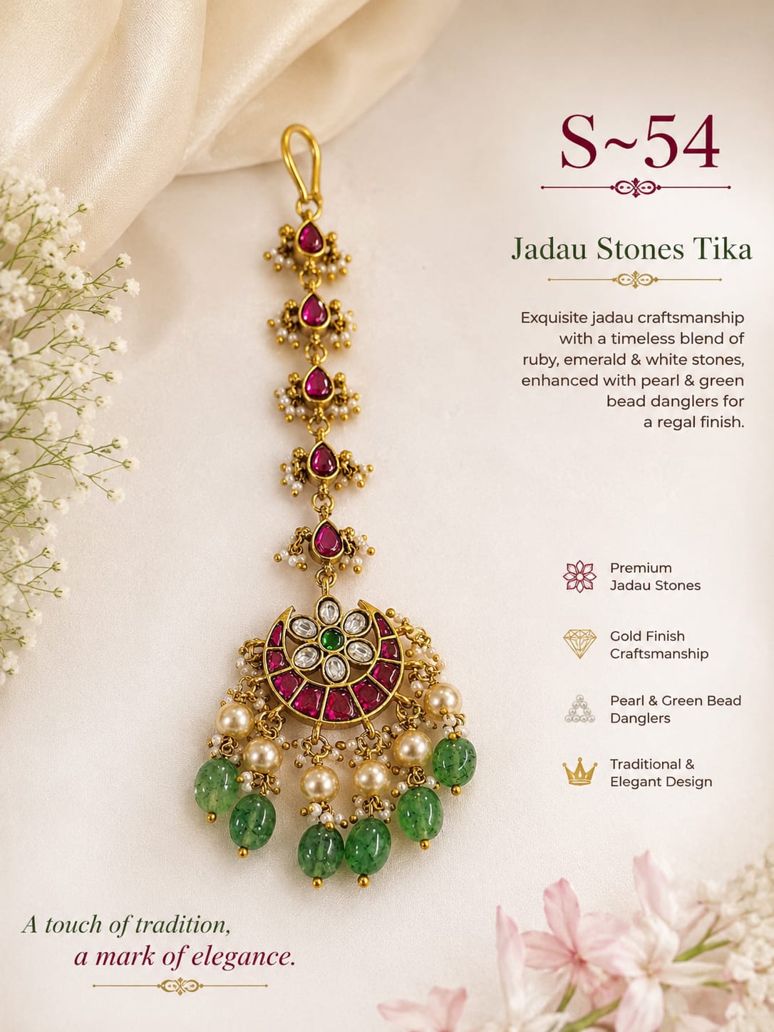 Mayuri Pearl & Kundan Drop Jhumkas