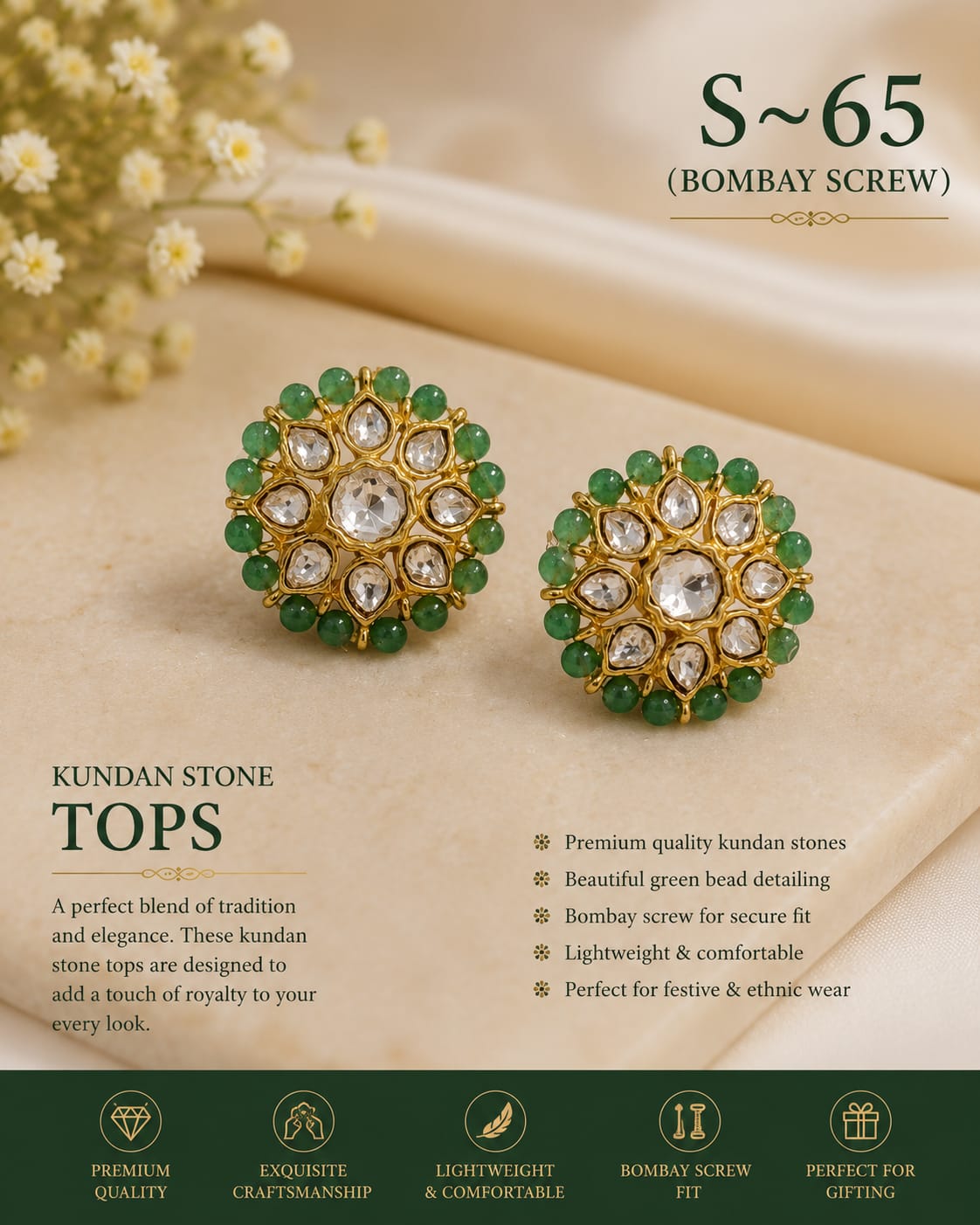 Zivara CZ Diamond Floral Studs