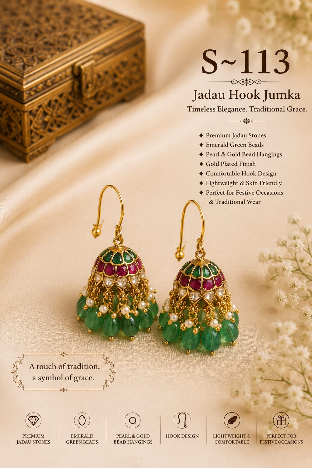 Pearl Drop Earring - Sri Kannika Bangles