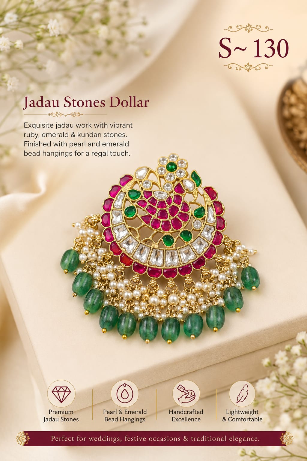 Peacock Temple Studs - Sri Kannika Bangles